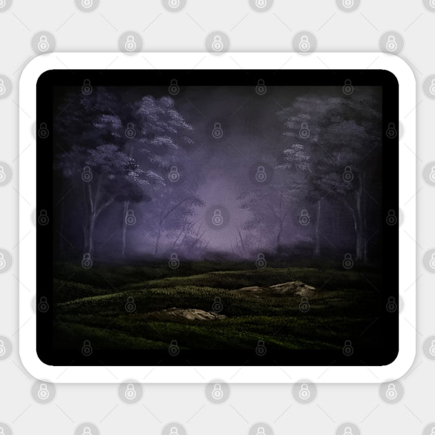 Misty Purple Forest Sticker by J&S mason